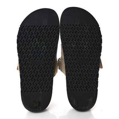 Hermes Suede Goatskin Womens Chypre Sandals 41 Etoupe 5 of 9