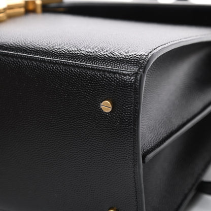 Saint Laurent Grain de Poudre Medium Classic Monogram Cassandra Top Handle Black Rouge Legion 12 of 12