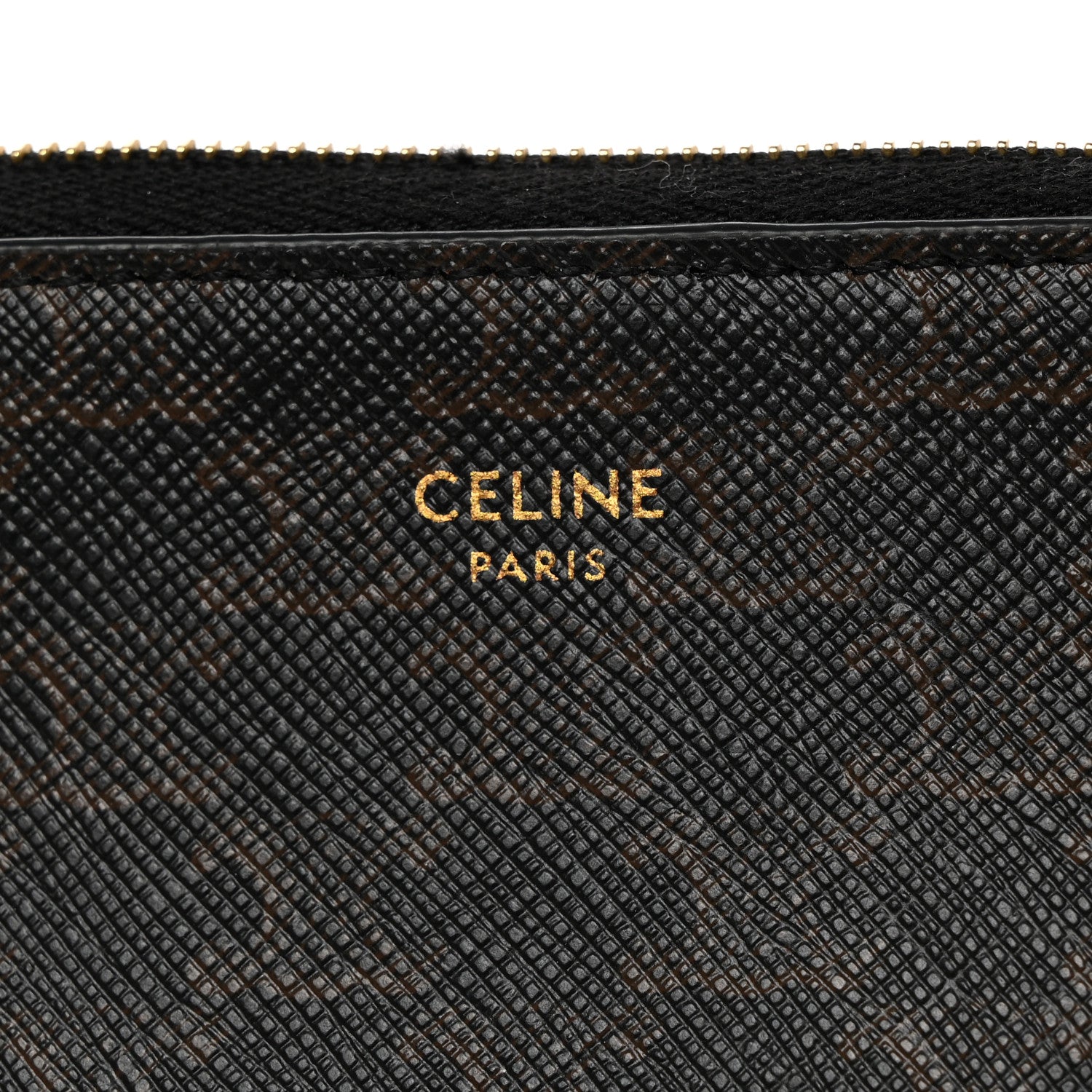 Celine Triomphe Canvas Zipped Coin Purse Black 6 of 6
