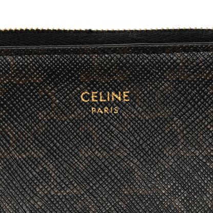 Celine Triomphe Canvas Zipped Coin Purse Black 6 of 6