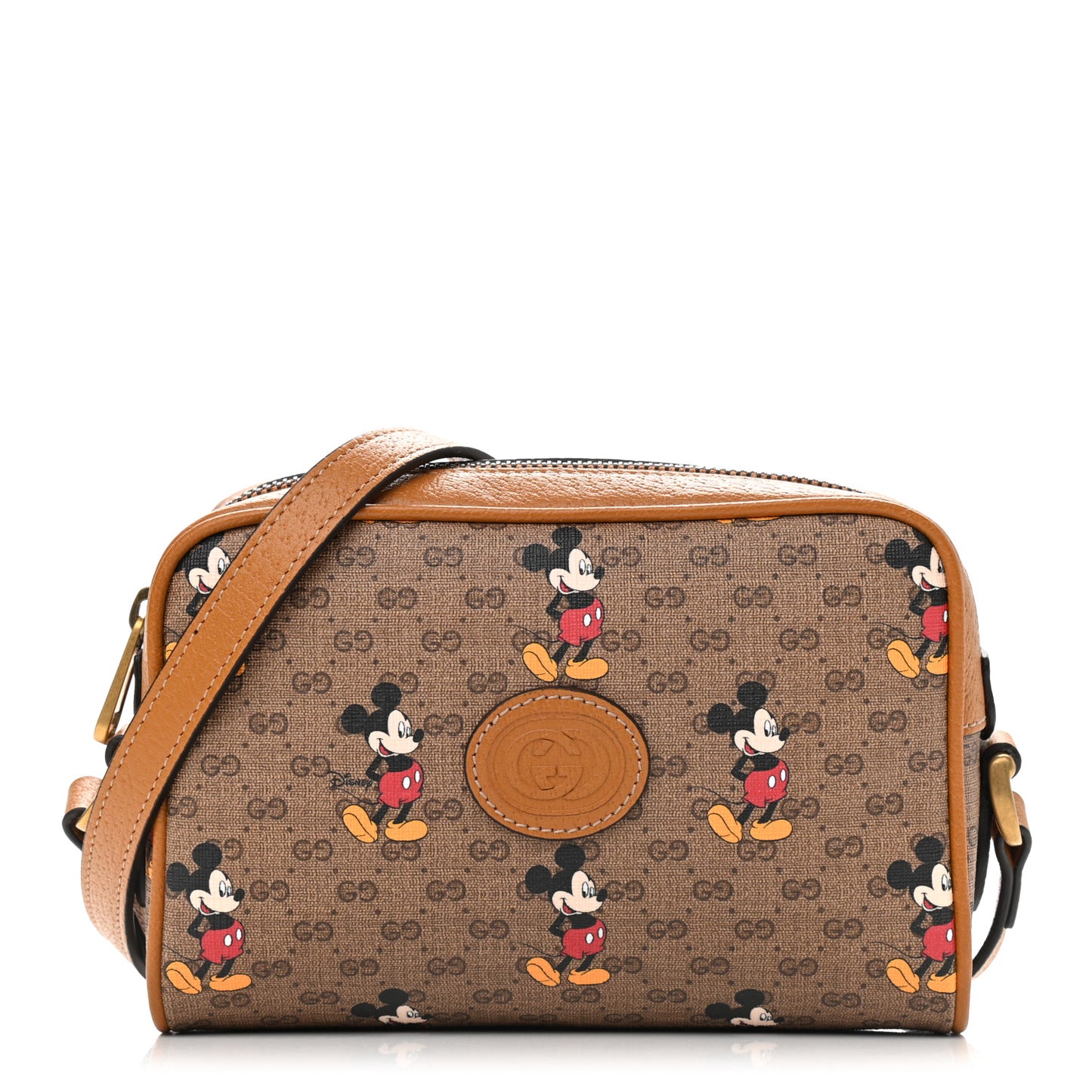 X DISNEY Mini Vintage GG Supreme Monogram Mickey Mouse Shoulder Bag Beige Vintage Sun Oil