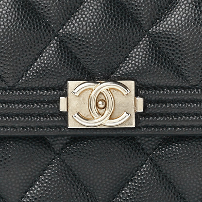 Chanel Caviar Quilted Large Boy Gusset Flap Wallet Black 9 of 13