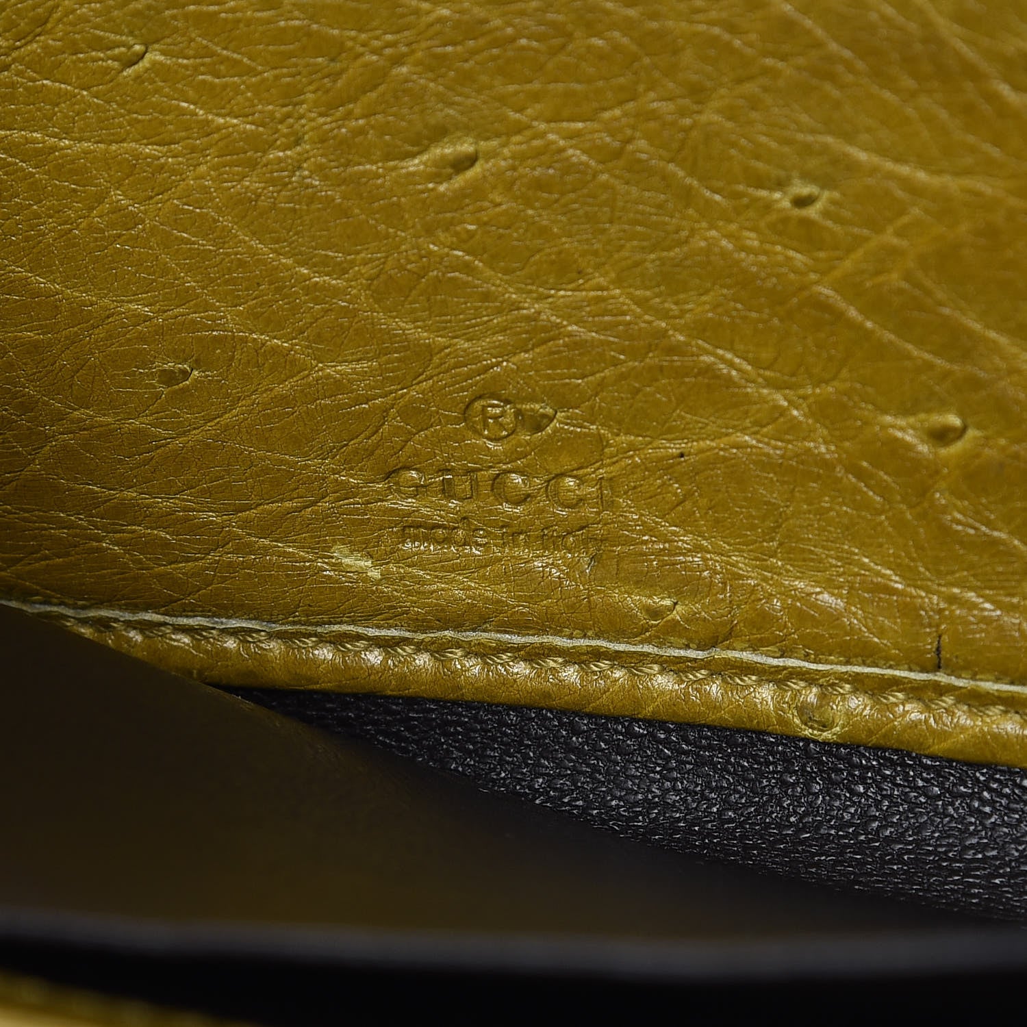 Gucci Ostrich Bamboo Zip Around Wallet Green 6 of 13