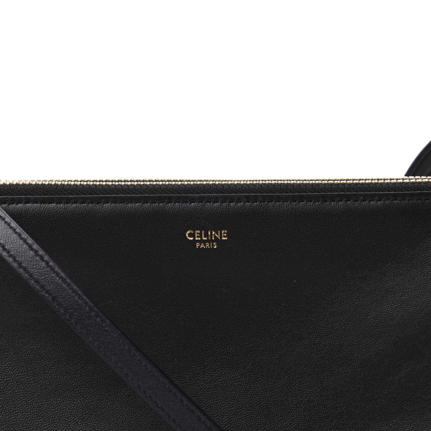 Celine Lambskin Large Trio Crossbody Bag Black 9 of 9