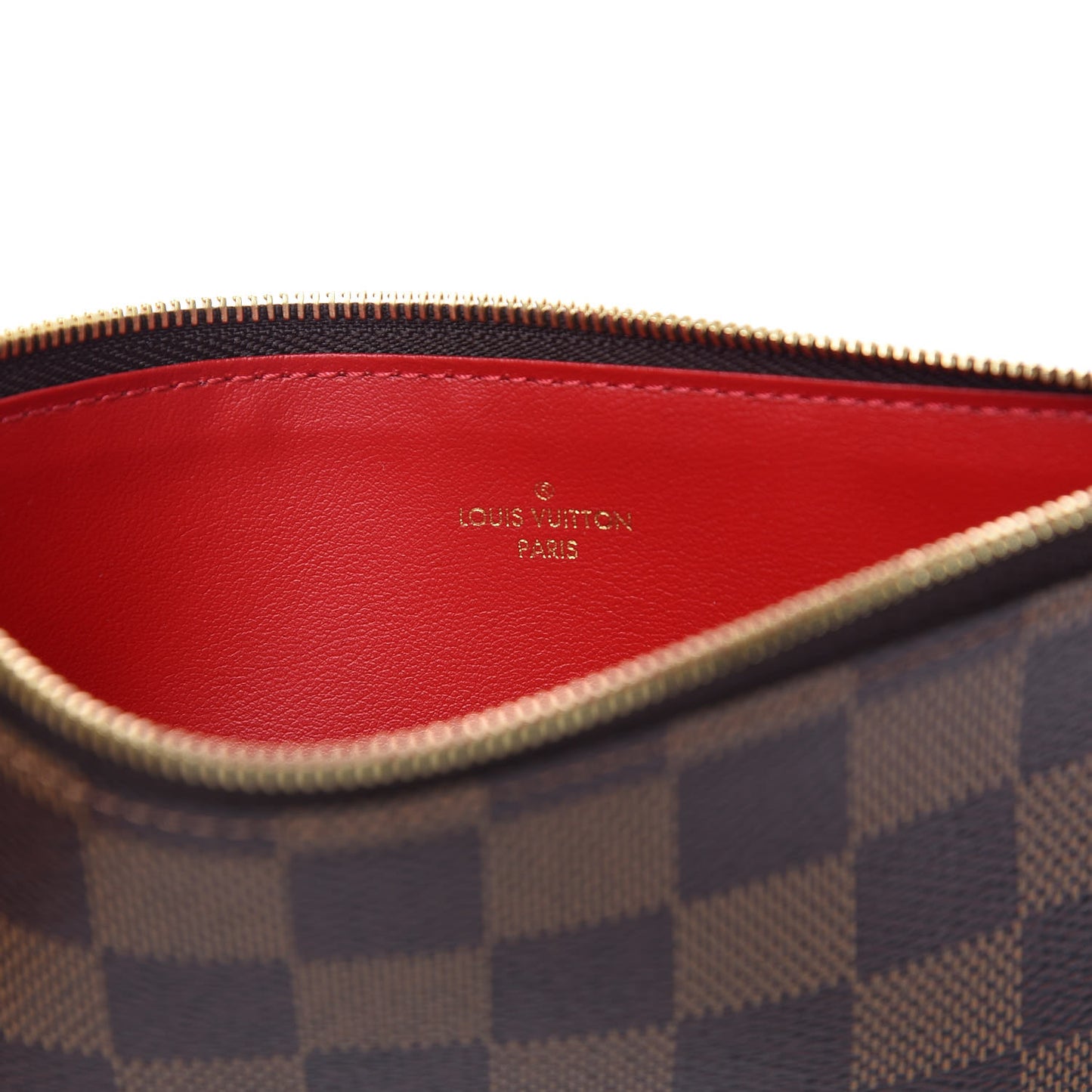 Damier Ebene Felicie Chain Wallet Zippered Insert
