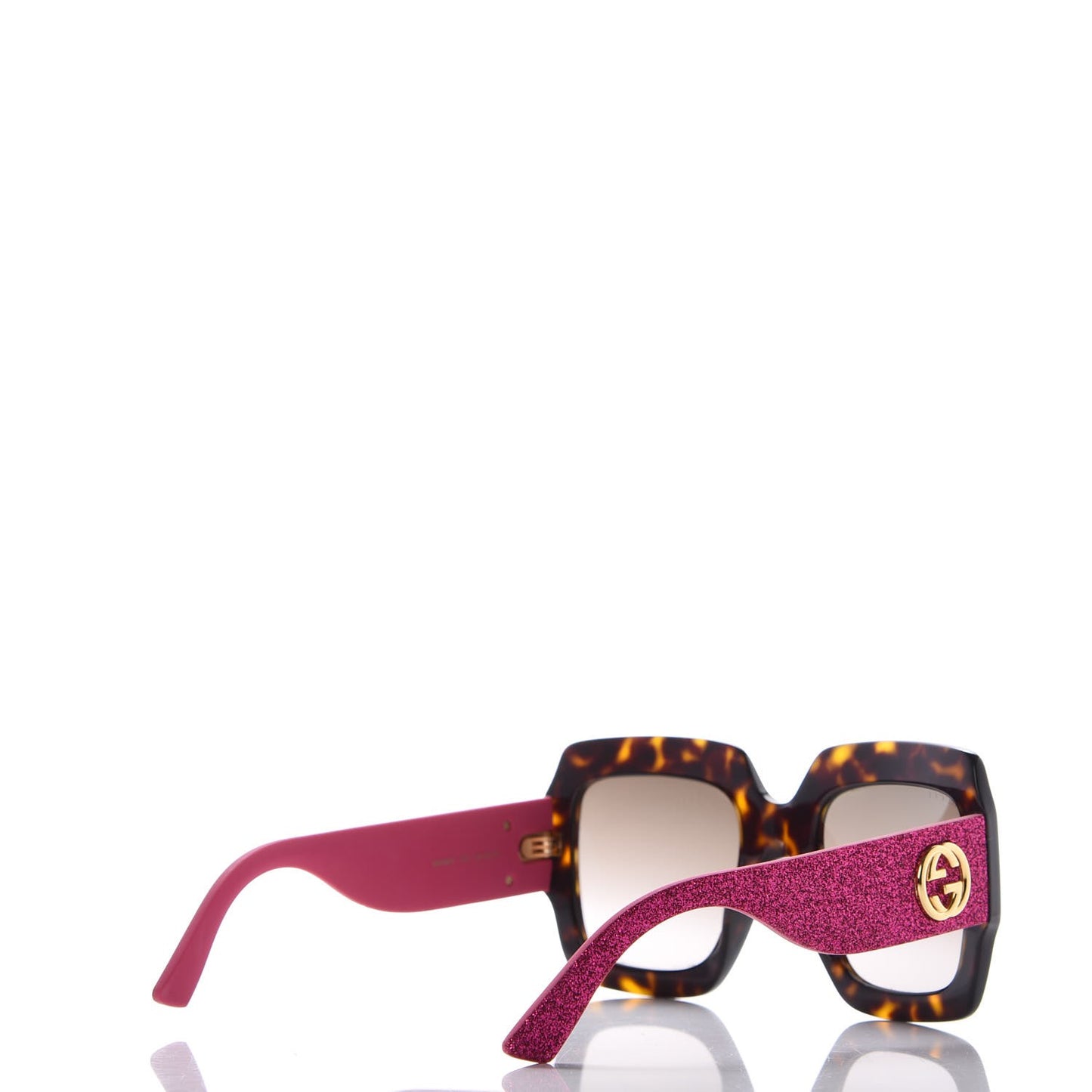 Square Frame GG0102S Sunglasses Glitter Pink Multi