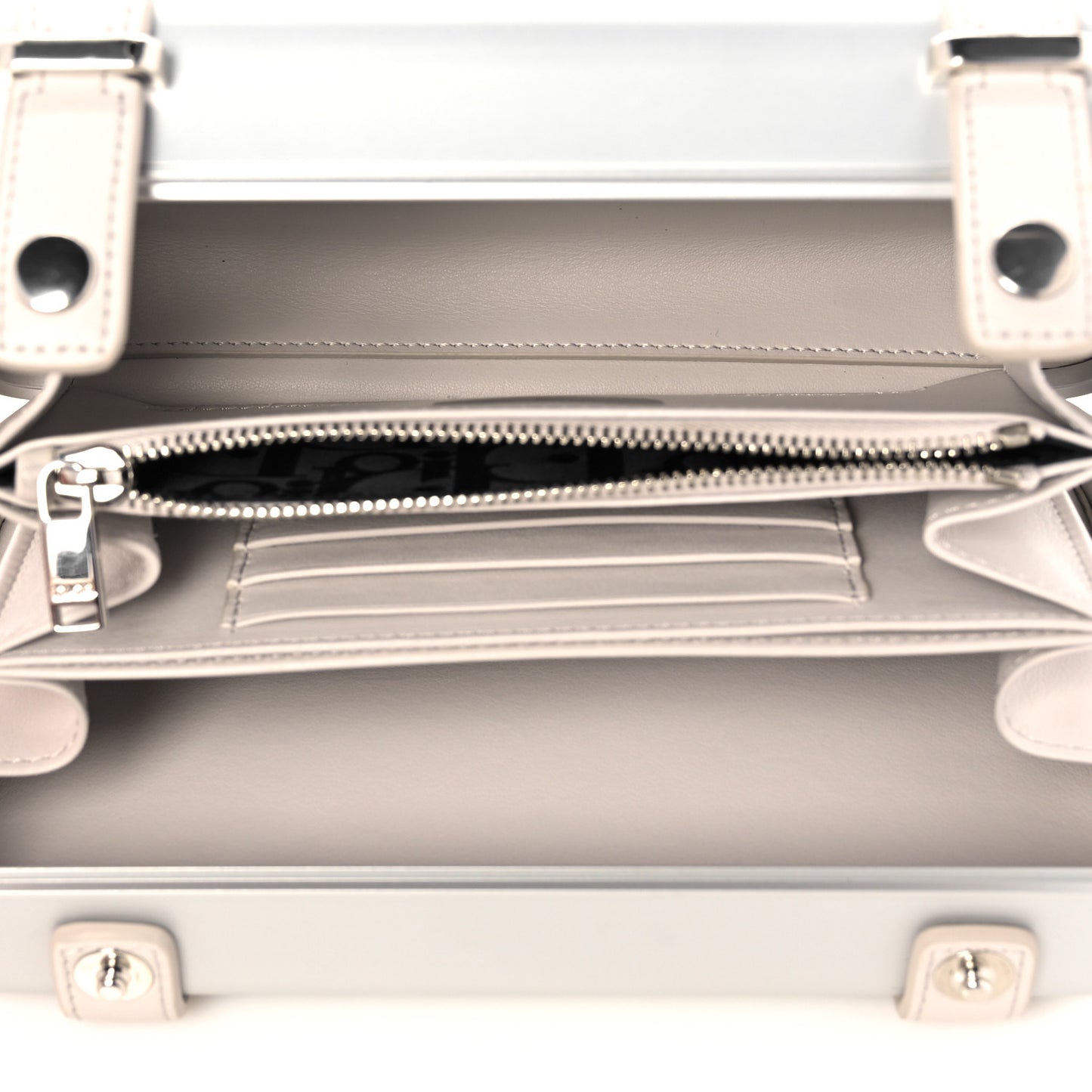 X RIMOWA Aluminum Personal Clutch On Strap Silver