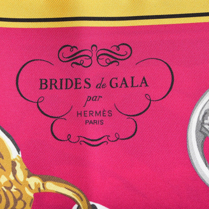 Hermes Silk Brides De Gala Maxi Twilly Fuchsia Noir Vieil Or 3 of 5