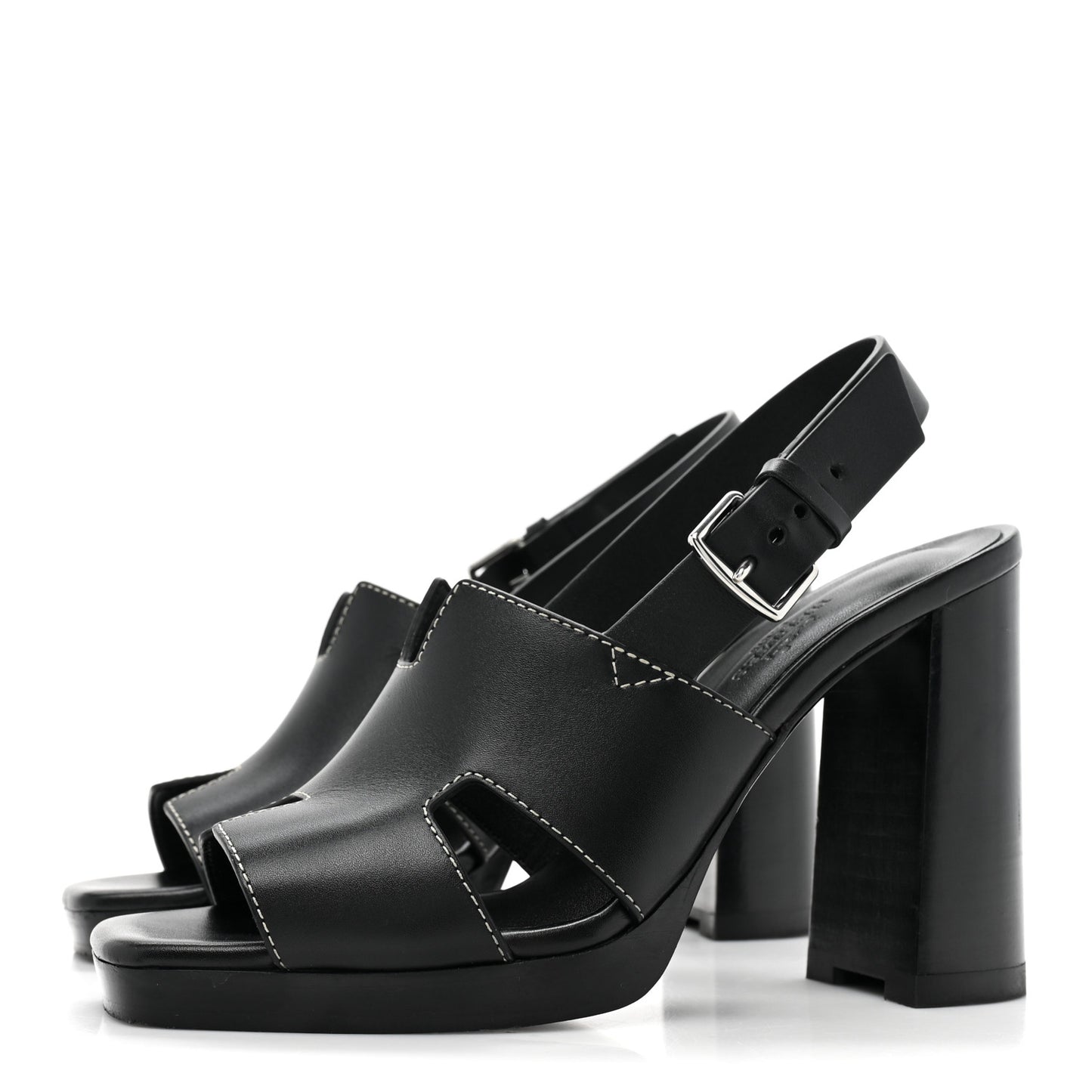Calfskin Eris 90 Sandals 37 Black