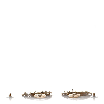 Chanel Crystal Pearl Coco Dangle Earrings Gold 3 of 4