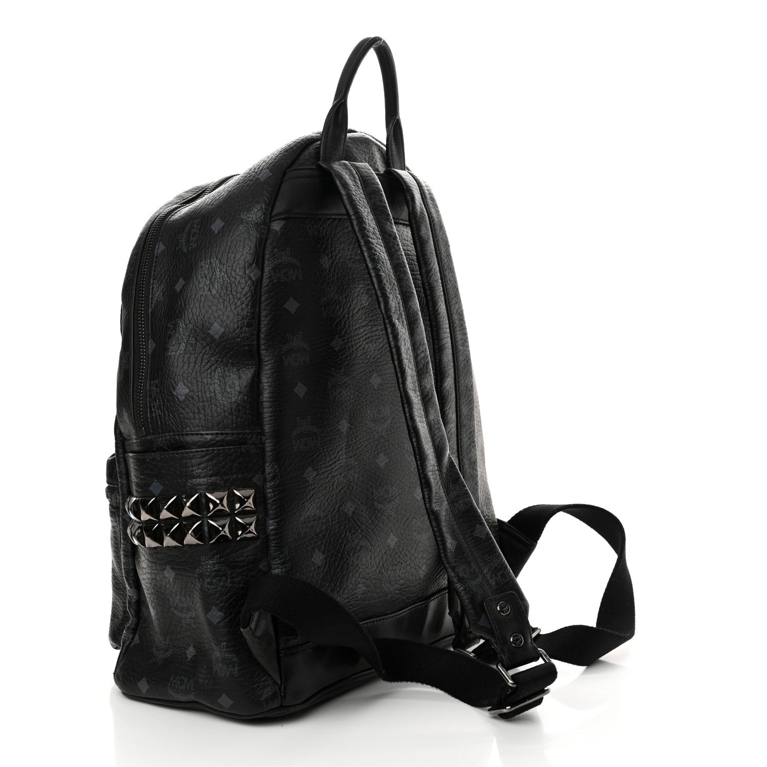 MCM Visetos Large Side Studs Stark Backpack Black 3 of 10