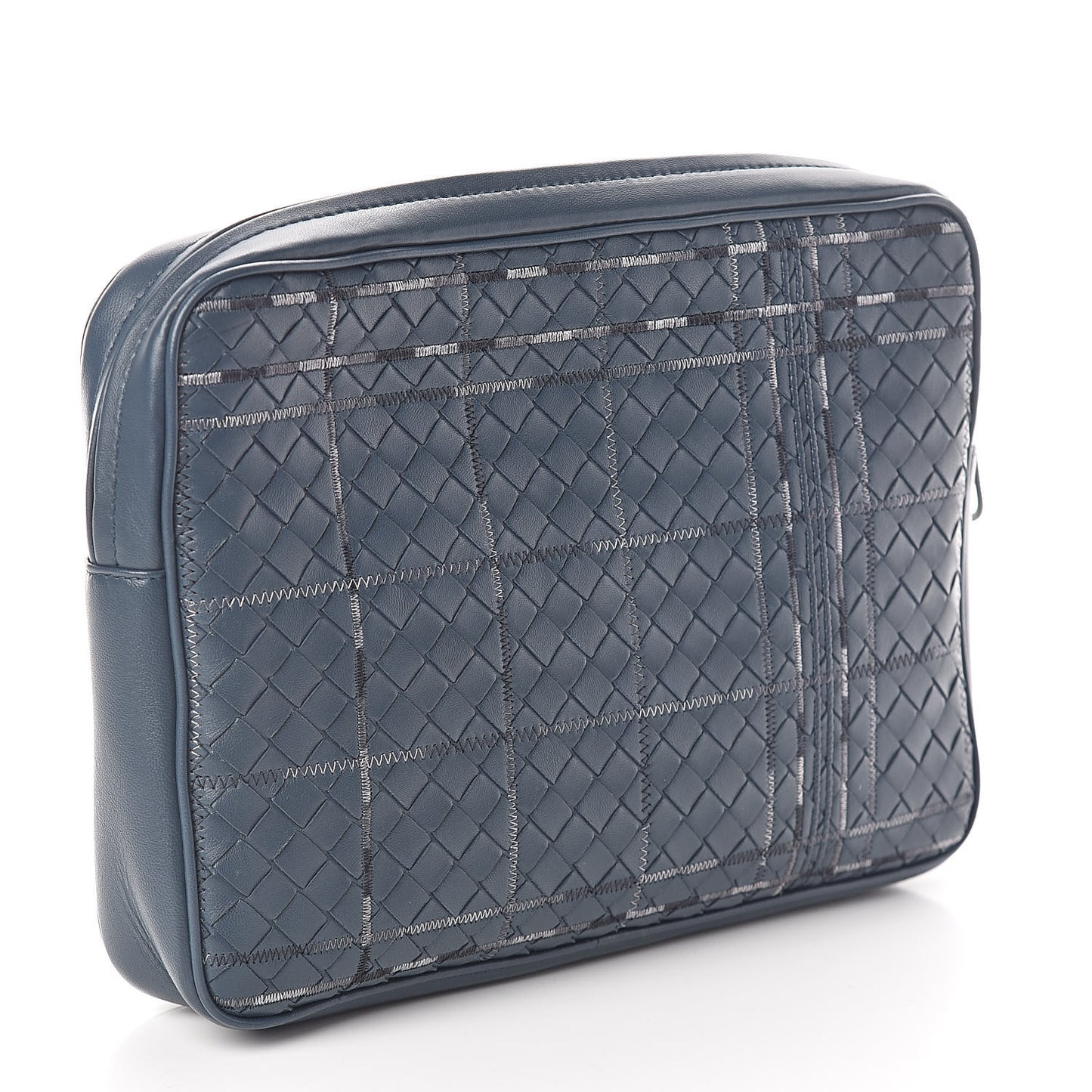 Nappa Intrecciato Stitched Zip Around Case