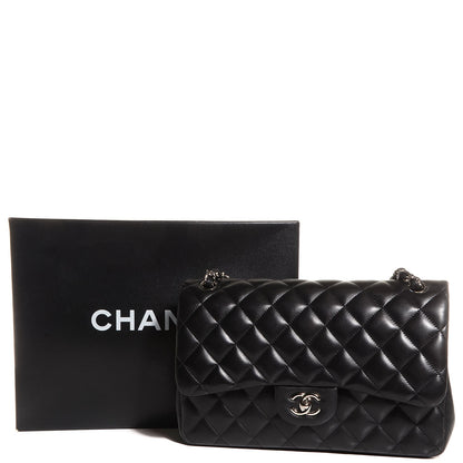 Chanel Lambskin Quilted Jumbo Double Flap Black 8 of 9