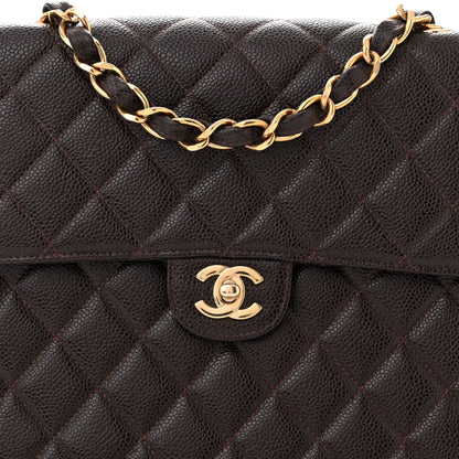Chanel Caviar Quilted Jumbo Single Flap Brown 8 of 12
