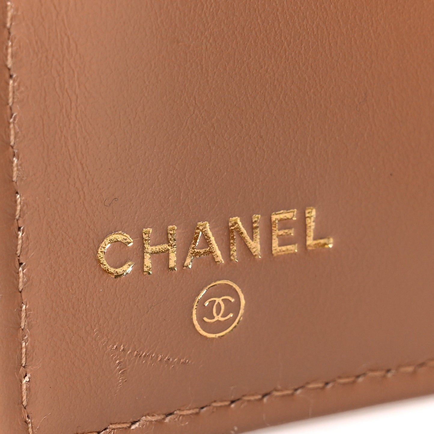 Caviar Quilted Medium Flap Wallet Beige