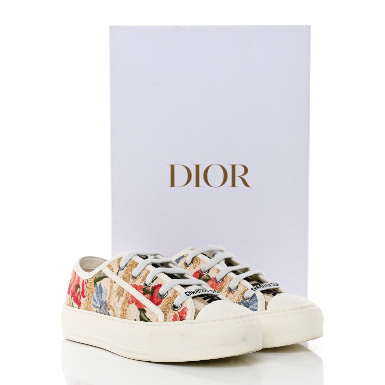 Christian Dior Canvas Floral Embroidered Womens Walk'N'Dior Low Top Sneakers 35.5 Multicolor 9 of 9