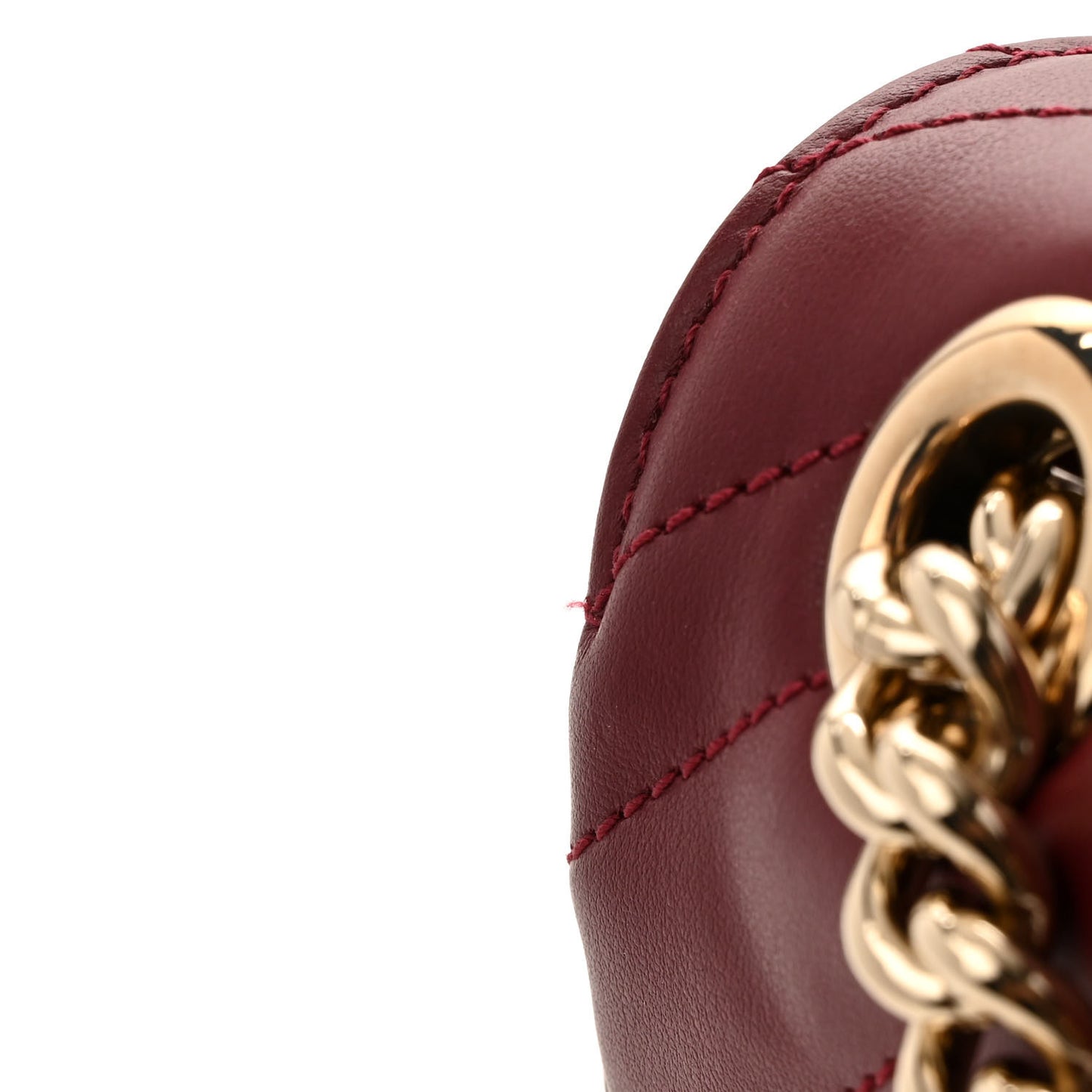 Calfskin Matelasse Mini GG Marmont Shoulder Bag Rosso Ancora