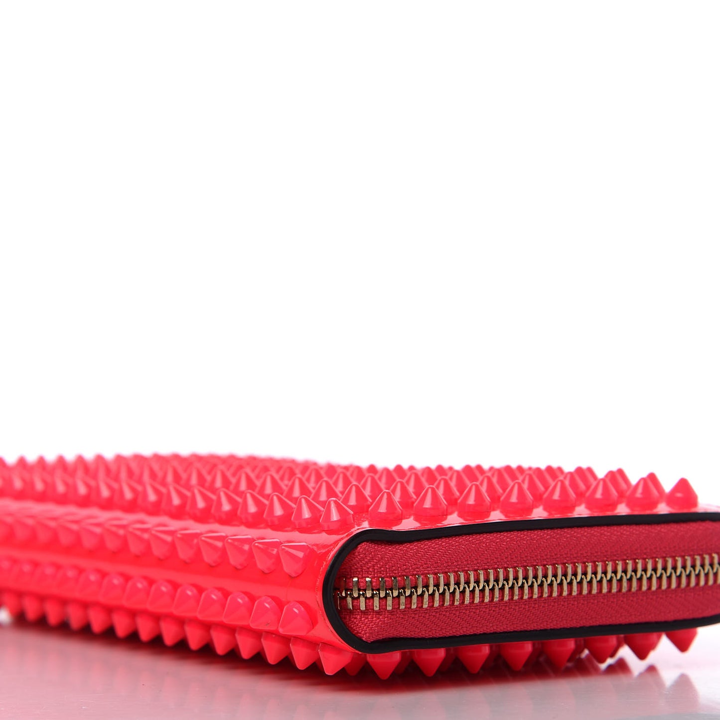 Patent Panettone Spiked Zip Around Wallet Rose Paris