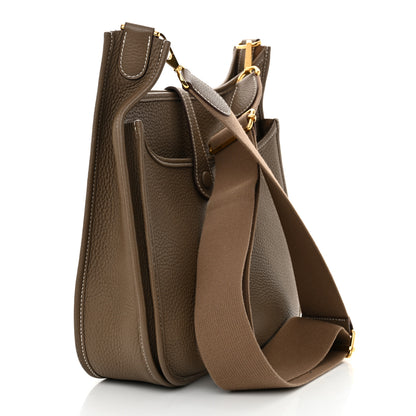 Hermes Taurillon Clemence EVELYNE III PM Etoupe 3 of 11