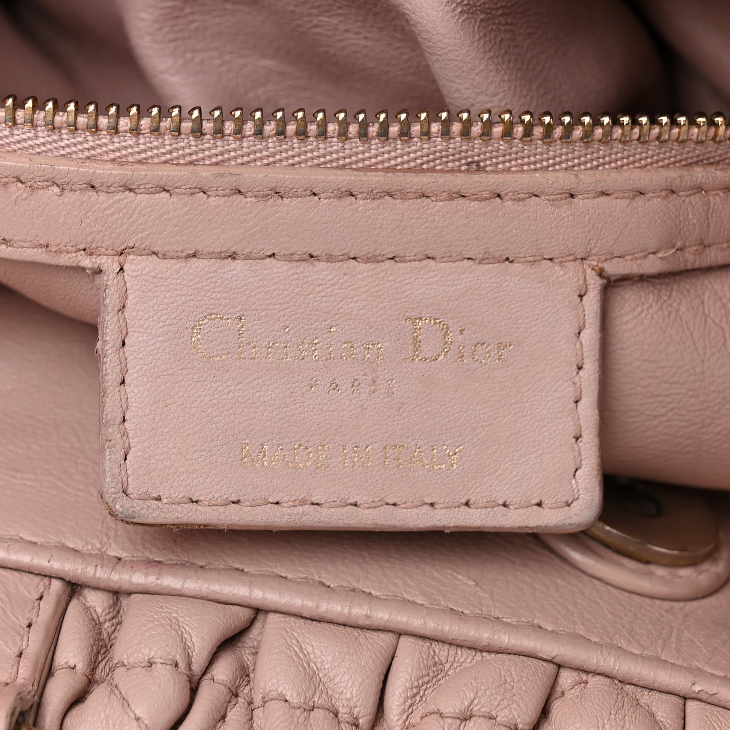 Gaufre Lambskin Cannage Delices Tote Poudre