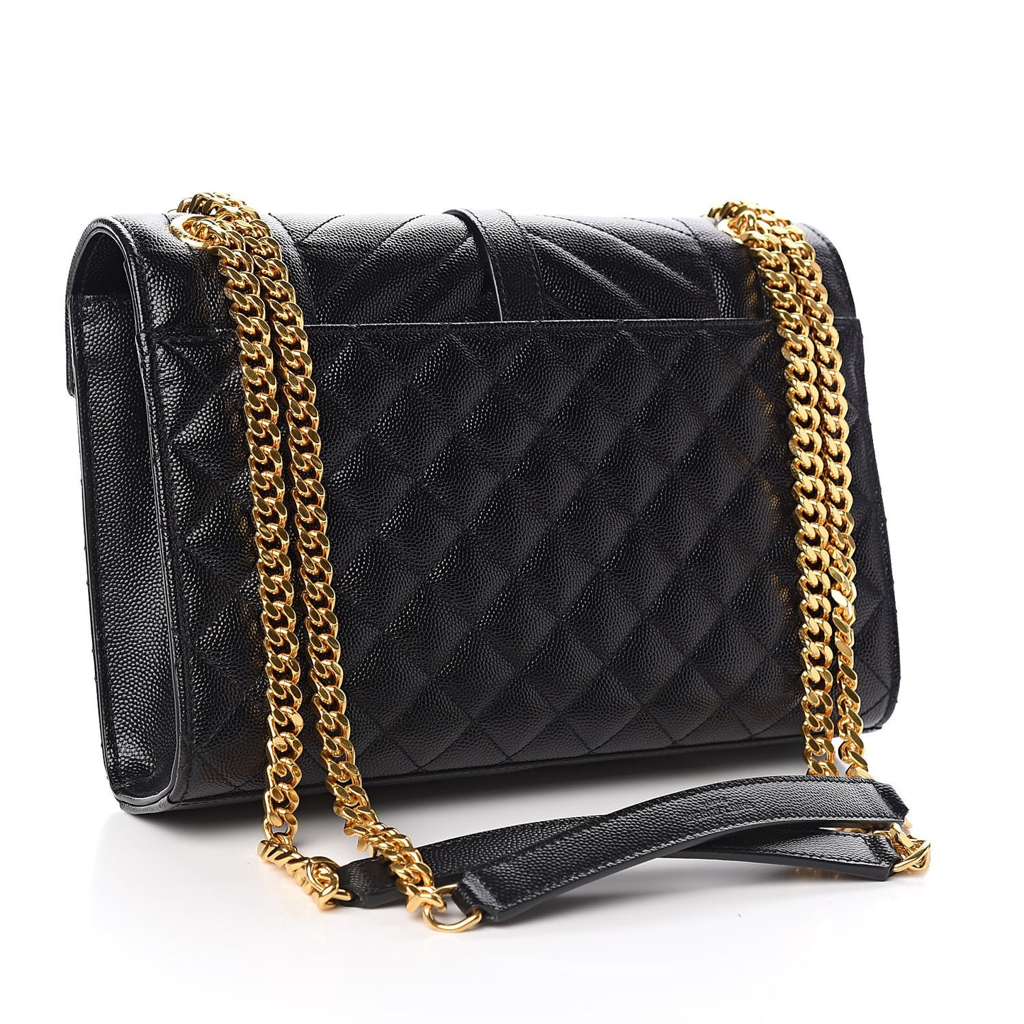 Grain De Poudre Textured Mixed Matelasse Triquilt Medium Monogram Satchel Black