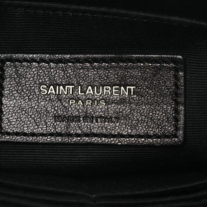 Saint Laurent Calfskin Matelasse Chevron Monogram A5 Wristlet Black 6 of 14