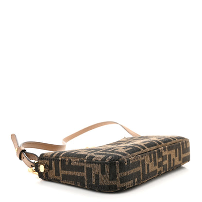Fendi Fabric Jacquard Vitello Grace FF 1974 Baguette Pouch Tobacco Moro Sand 4 of 12