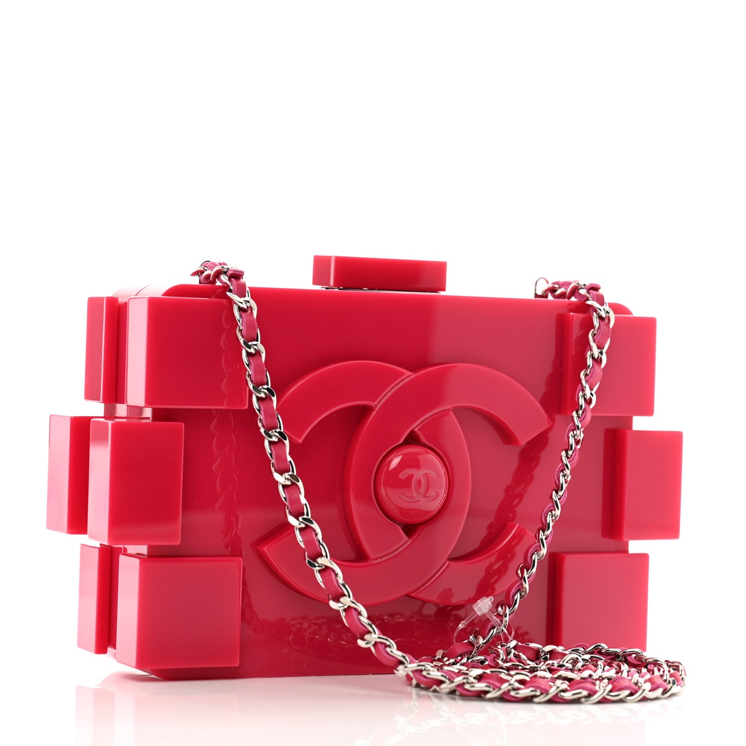 Chanel Plexiglass Boy Brick Lego Clutch Pink 3 of 12