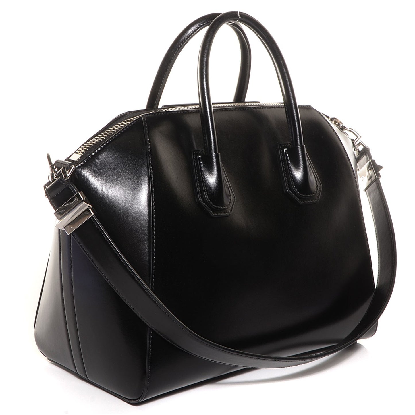 Shiny Lord Calfskin Medium Antigona Black