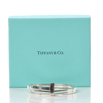 Tiffany Sterling Silver Diamond T Square Wrap Bracelet 5 of 5