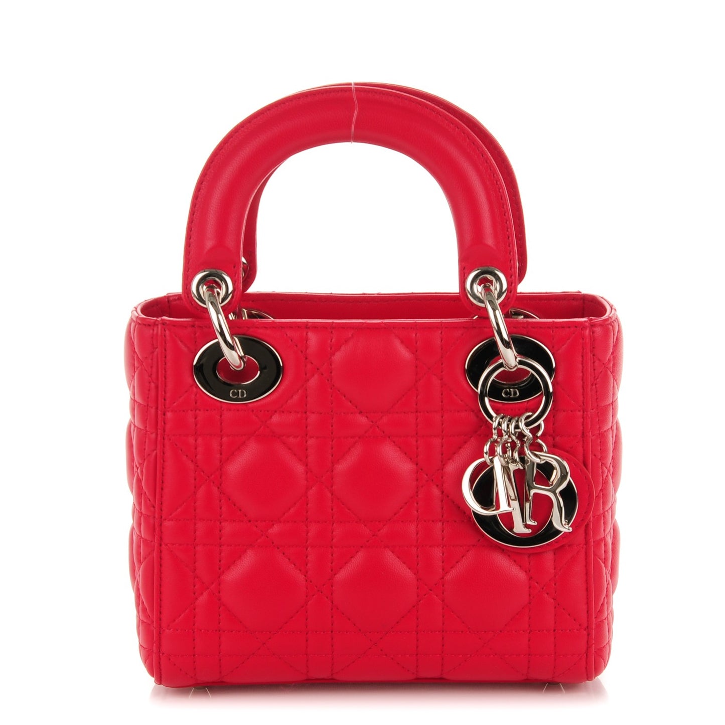 Lambskin Cannage Mini Lady Dior Red