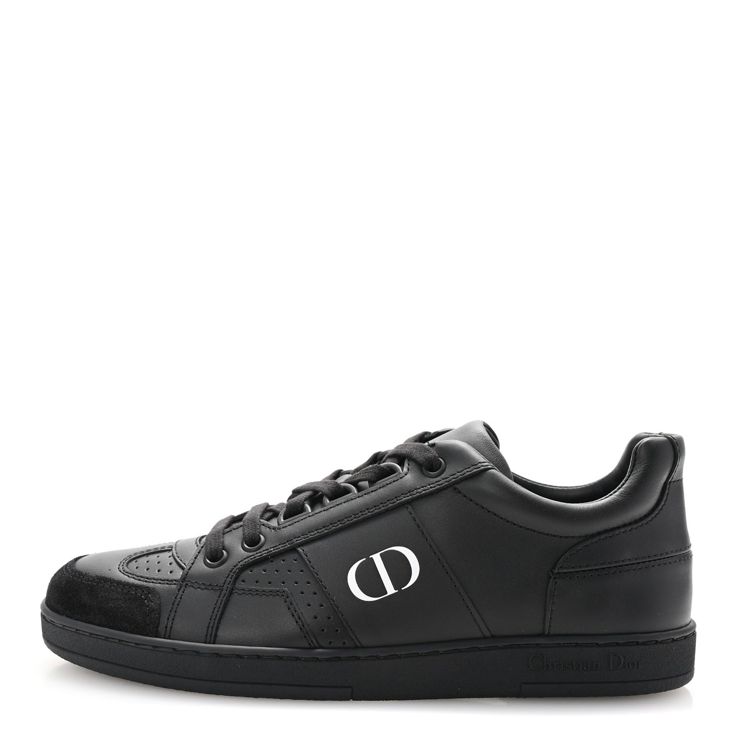 Calfskin Suede Logo Sneakers 36.5 Black