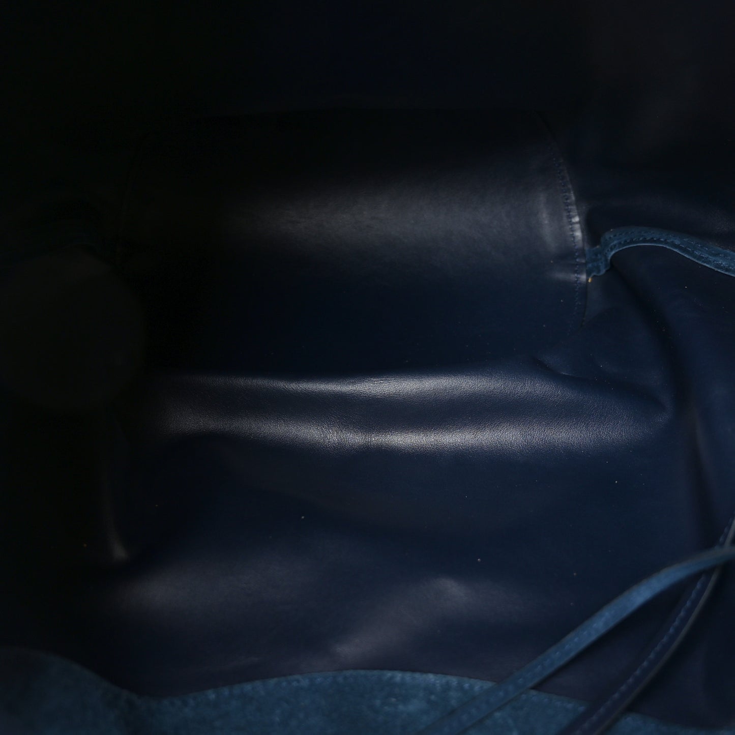 Suede Calfskin Medium Lotus Tote Midnight