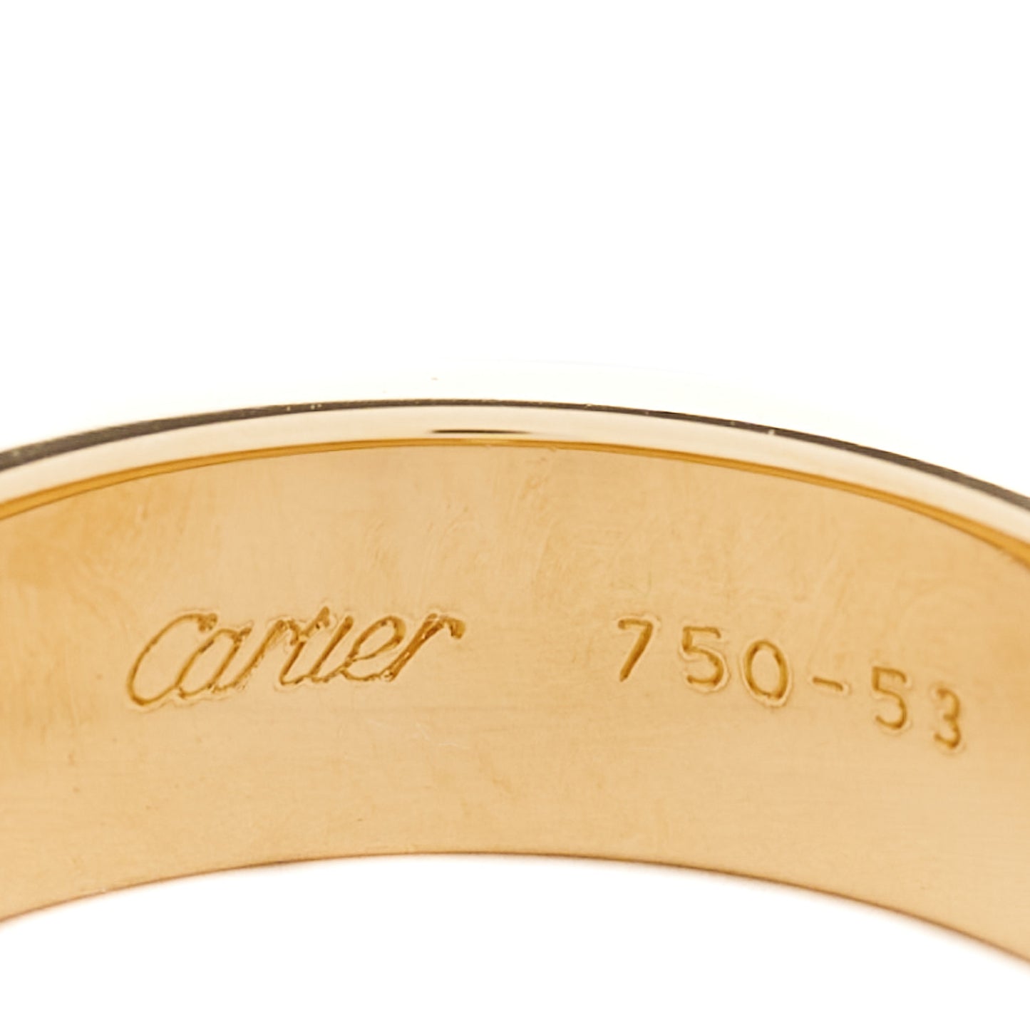 18K Yellow Gold 3 Diamond 5.5mm LOVE Ring 53 6.25