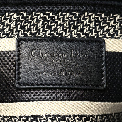 Christian Dior Toile de Jouy Embroidered Medium Lady D-Lite Black White 6 of 9