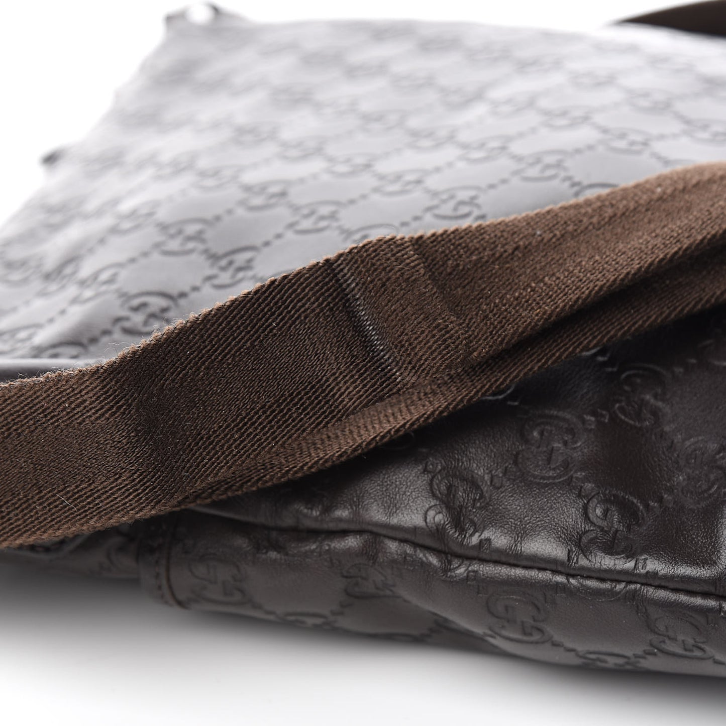 Guccissima Crossbody Messenger Bag Dark Brown