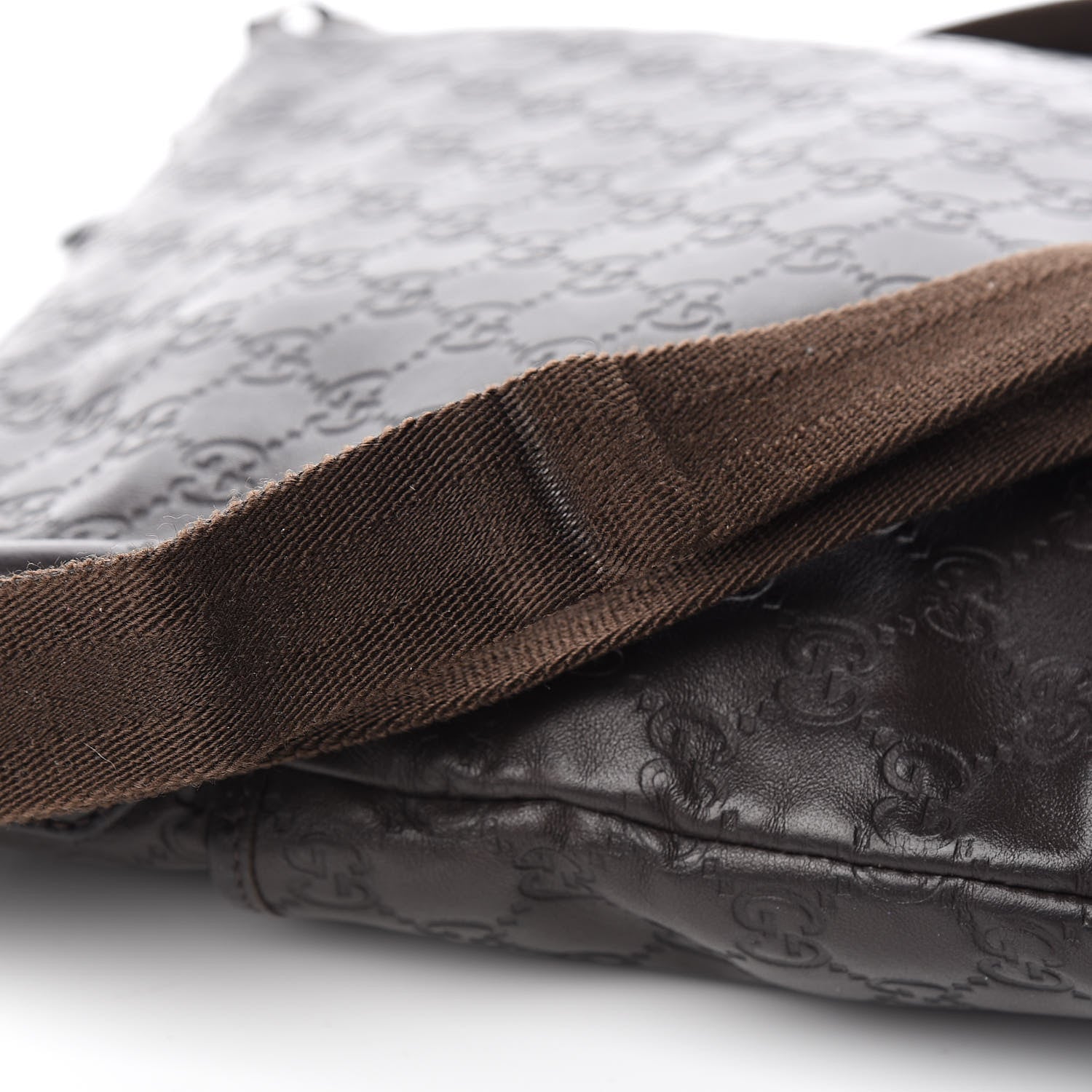 Gucci Guccissima Crossbody Messenger Bag Dark Brown 13 of 13