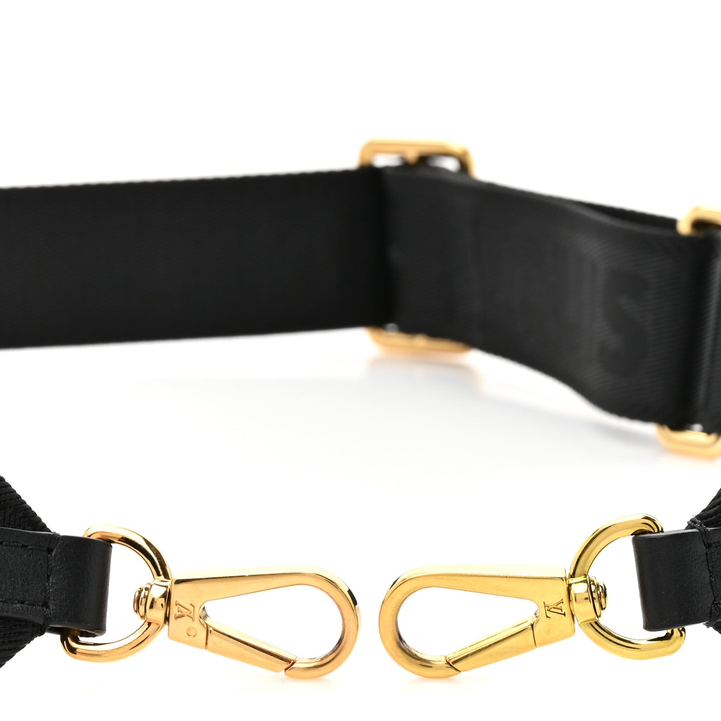 Nylon Calfskin Bubblegram Wallet Strap Black