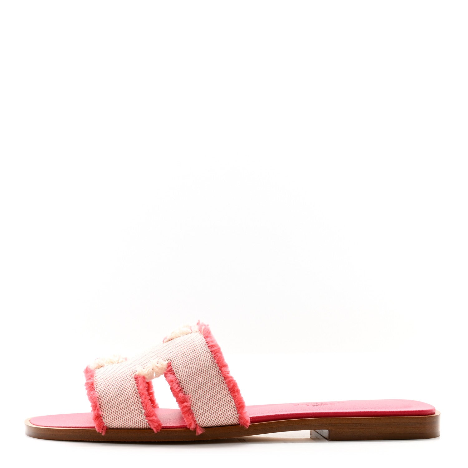 Hermes Toile H Oran Fringe Sandals 35 Framboise 1 of 11