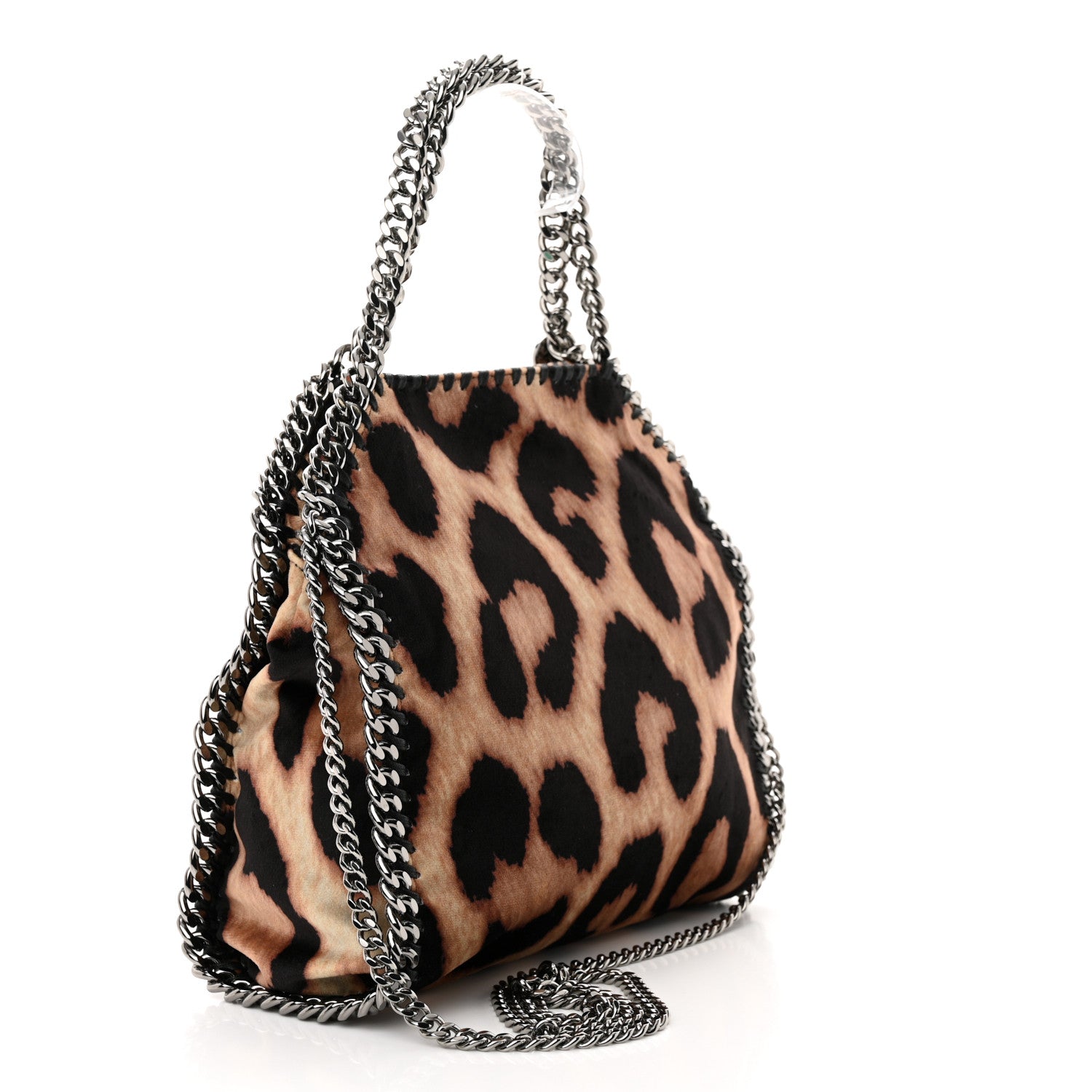Stella McCartney Linen Leopard Print Small Falabella Tote Brown 3 of 9