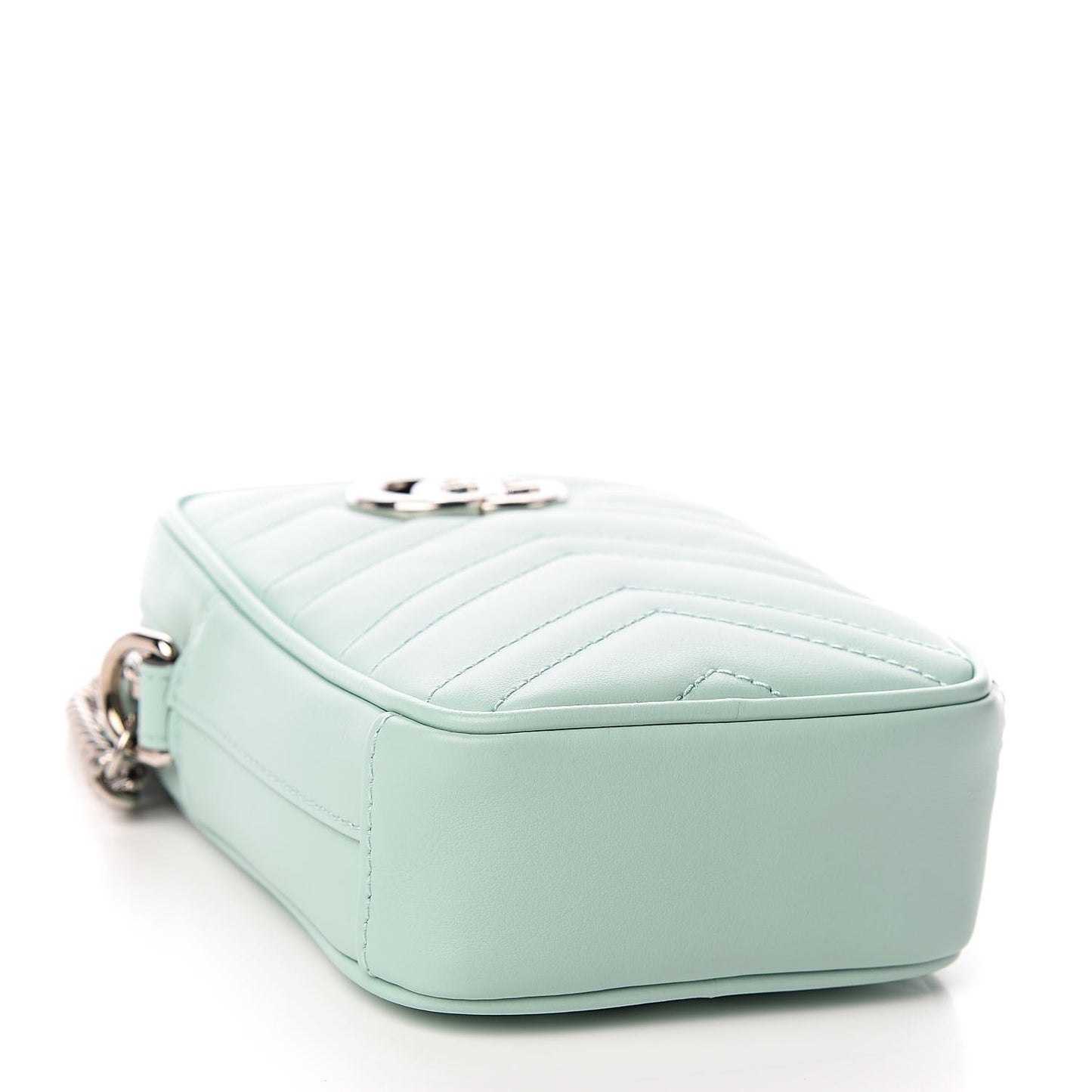 Calfskin Matelasse Mini GG Marmont Crossbody Bag Water Green