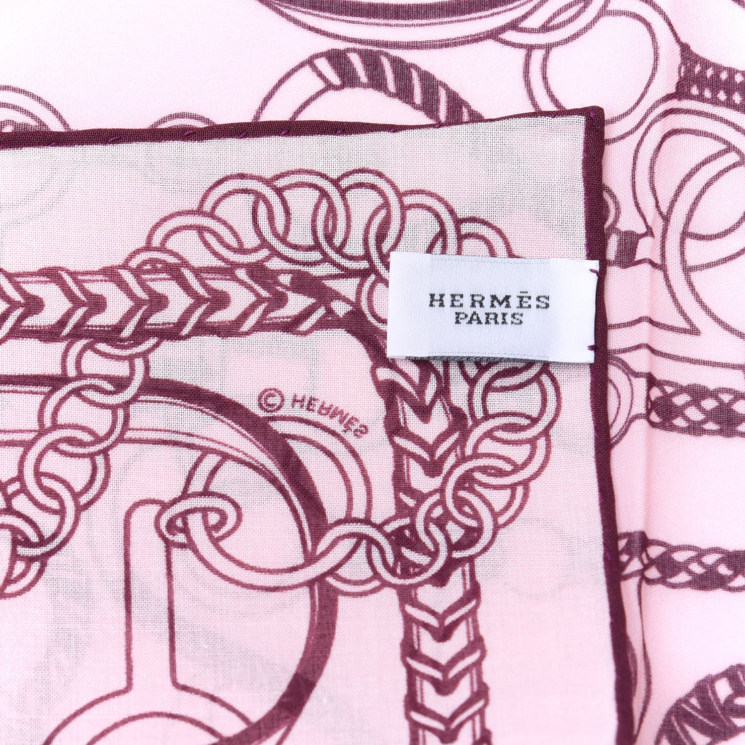 Hermes Cotton Panoplie Equestre Finesse Pocket Square 4 of 4