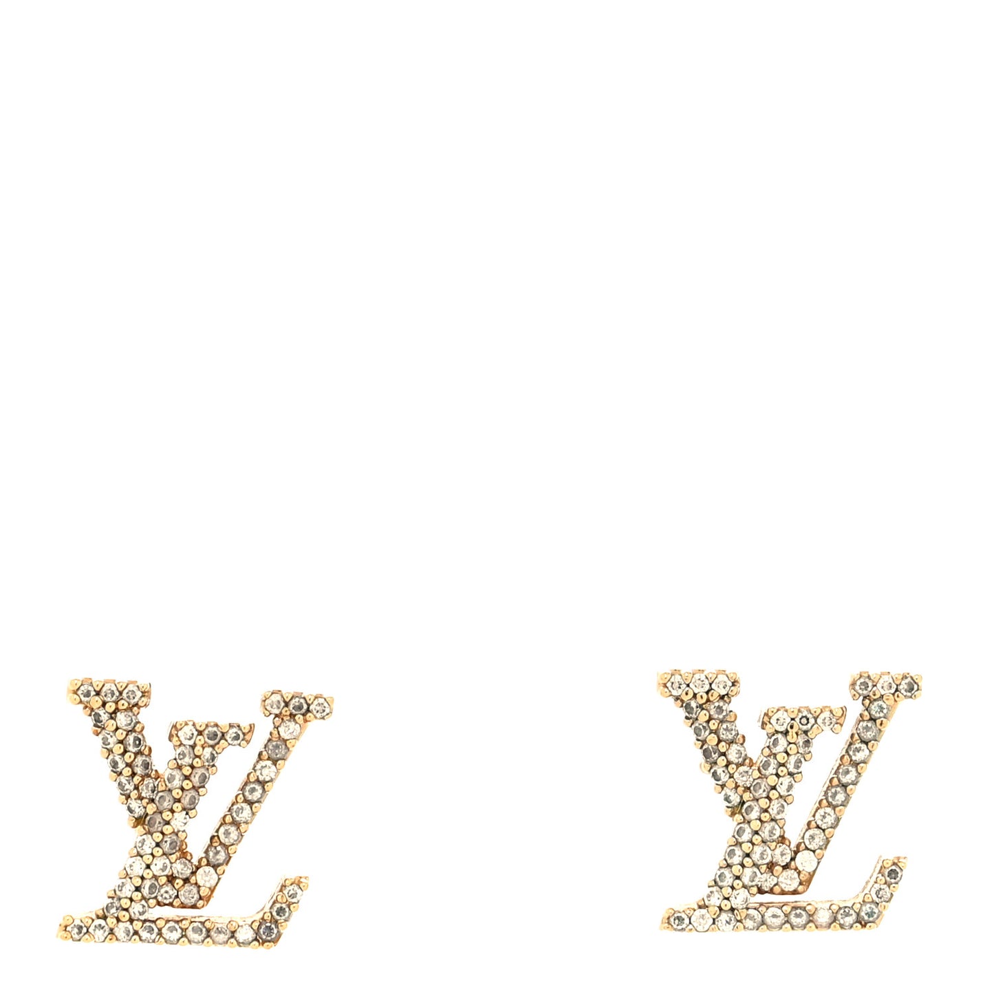 Metal Crystal LV Iconic Earrings Gold