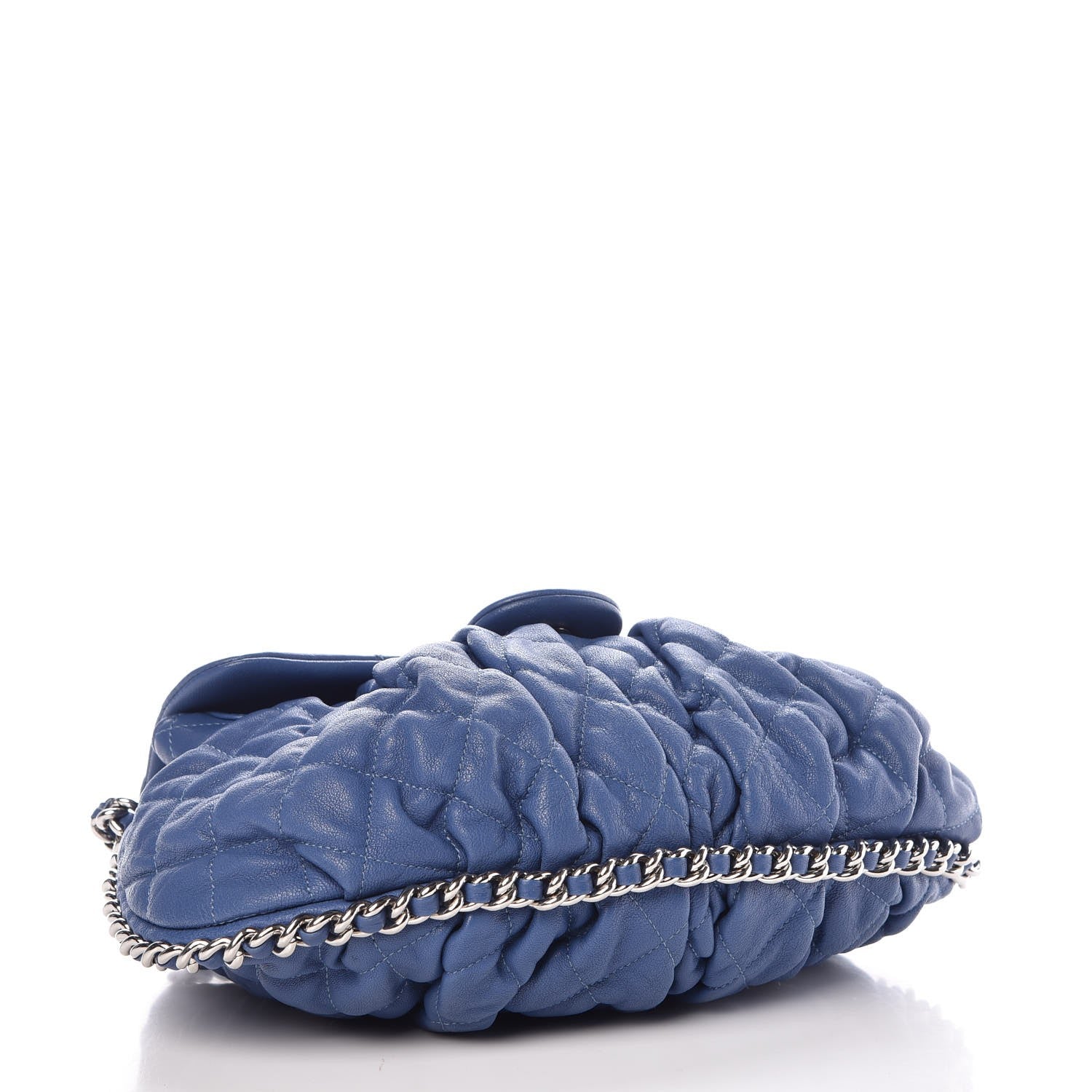 Chanel Washed Lambskin Quilted Medium Chain Around Messenger Blue 4 of 7