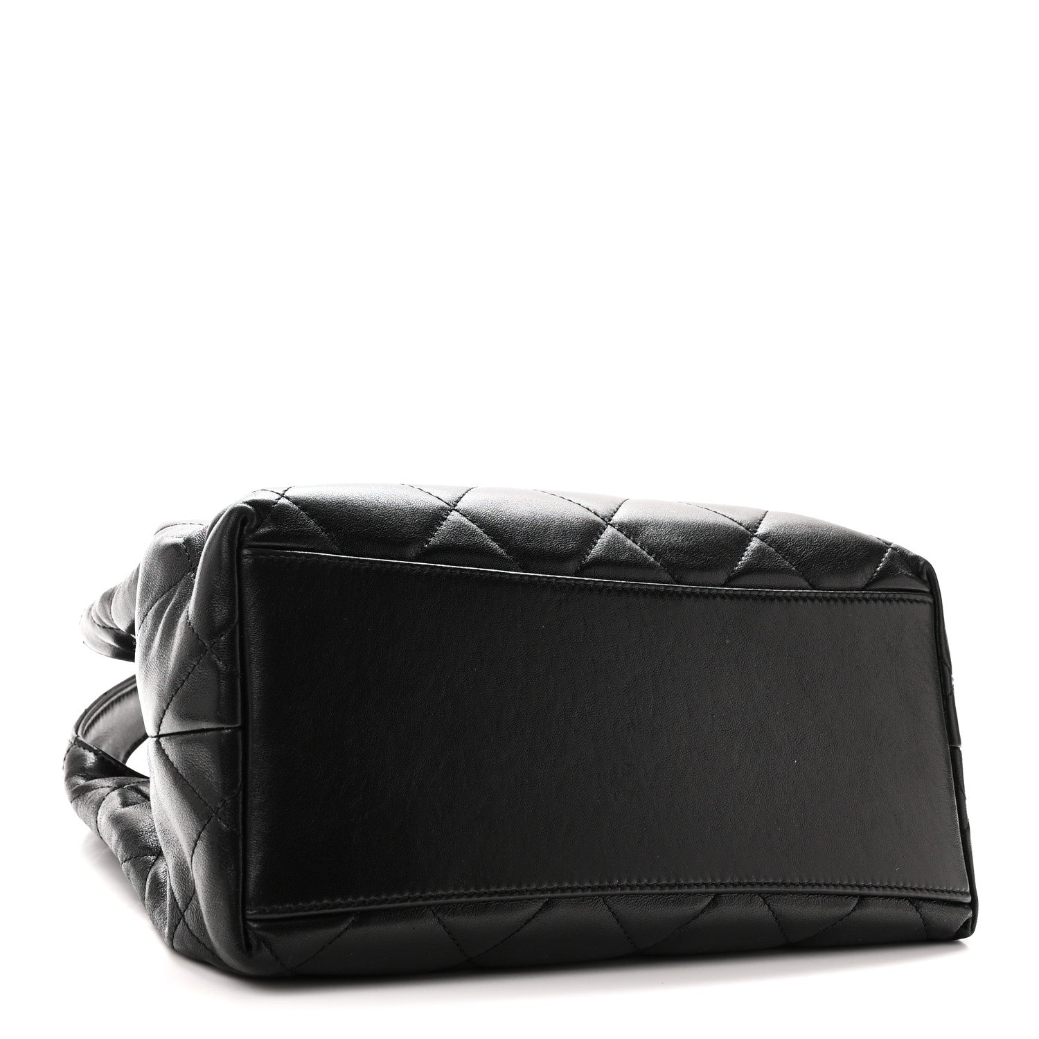 Chanel Shiny Lambskin Quilted CC Belt Shopping Bag Black 4 of 9