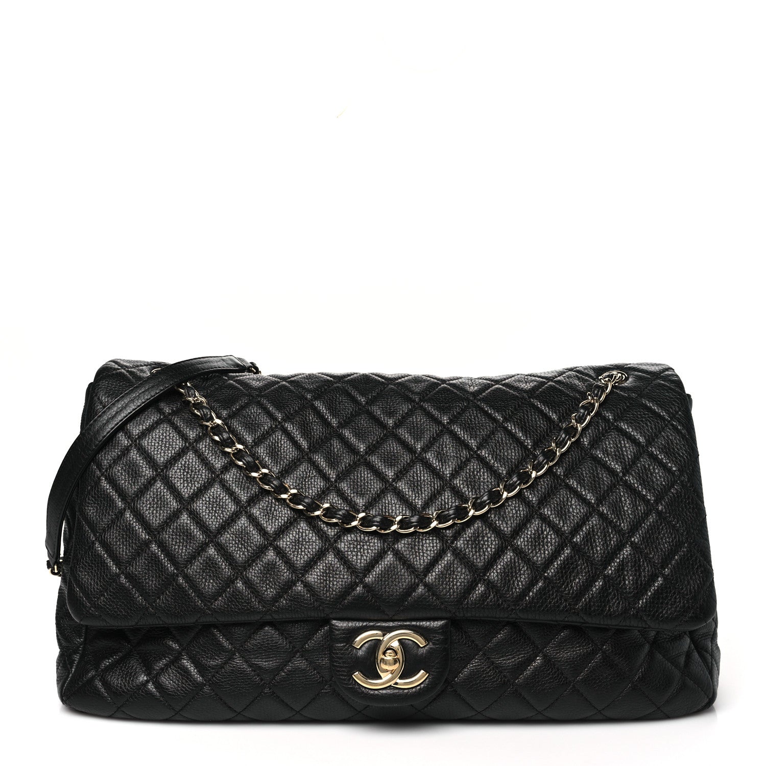 Chanel Calfskin Quilted XXL Travel Flap Bag Black 1 of 9