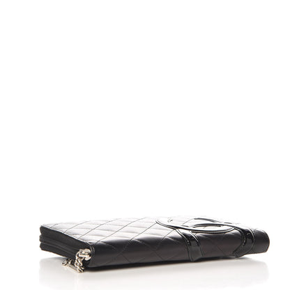 Chanel Calfskin Quilted Cambon Zip Around Organizer Wallet Black 4 of 8