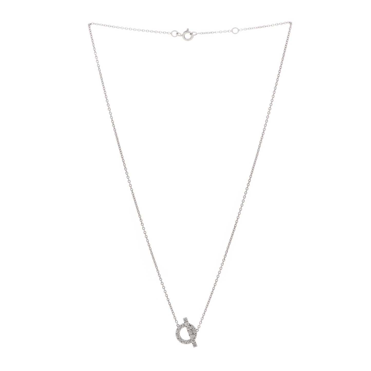18K White Gold Diamond Finesse Pendant Necklace