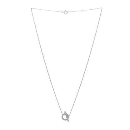 Hermes 18K White Gold Diamond Finesse Pendant Necklace 3 of 5