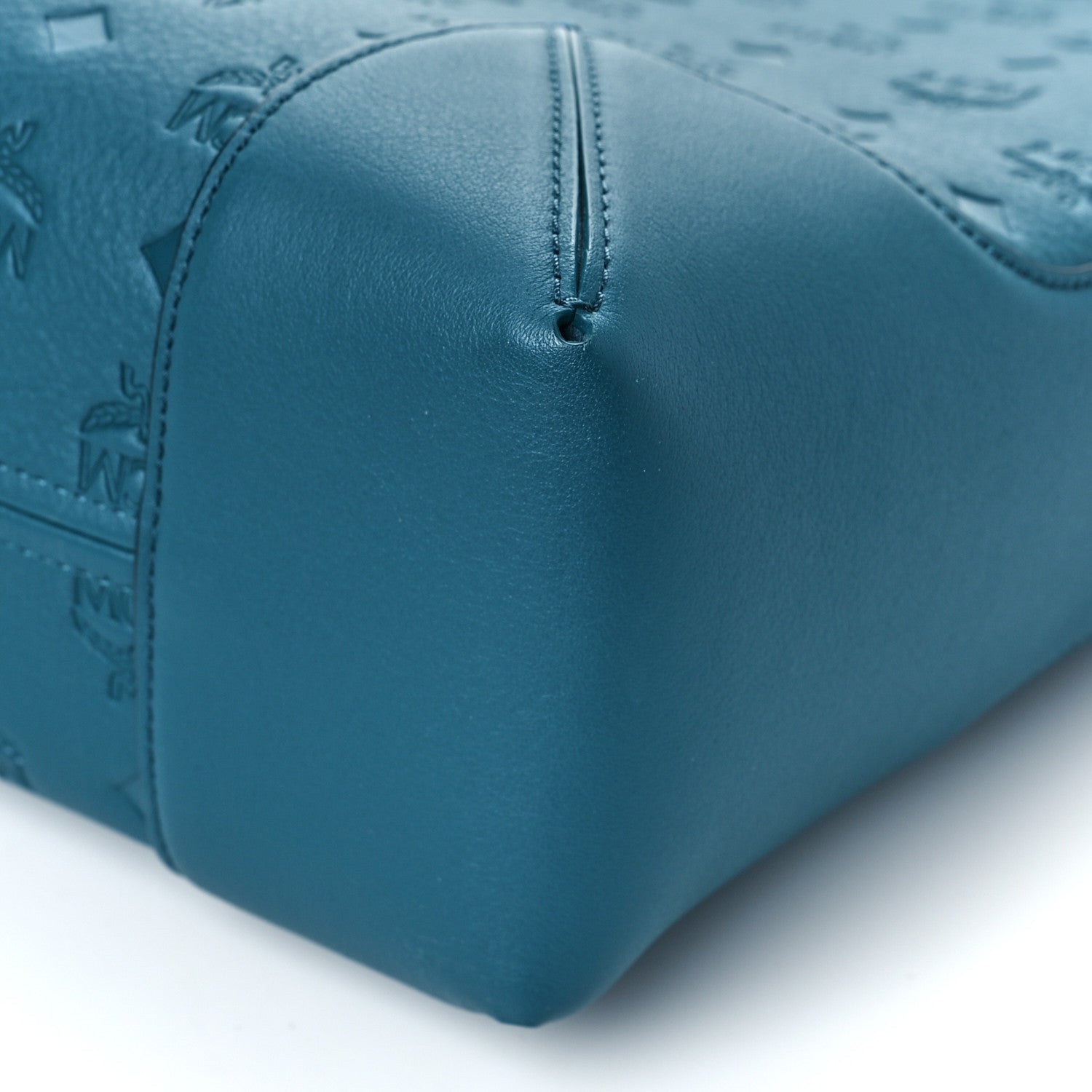 MCM Calfskin Ottomar Monogram Medium Klara Hobo Teal 8 of 8